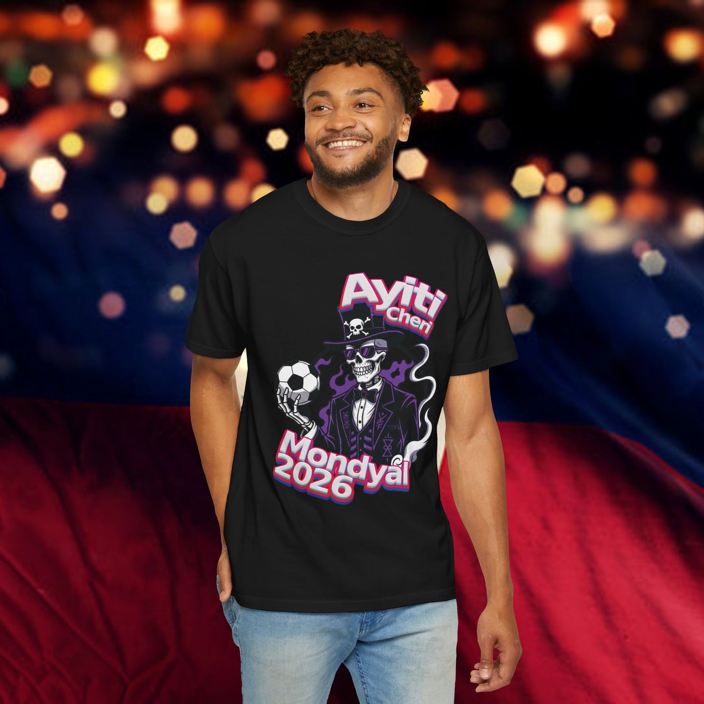 Vodou Soccer T-Shirt — 'Ayiti Cheri Mondyal 2026'